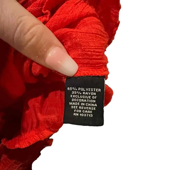 Zac & Rachel Beaded Detail Long Sleeve Tie-Up Neckline Peasant Top - Medium - Picture 3 of 6